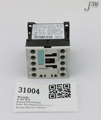 『N』 31004 SIEMENS POWER CONTACTOR, 4KW 400V (NEW) 3RT1016-1BB41