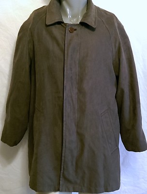 RFT Brown Microsuede Button Down Jacket w/Lining Size 36 Short Rainforest Warm