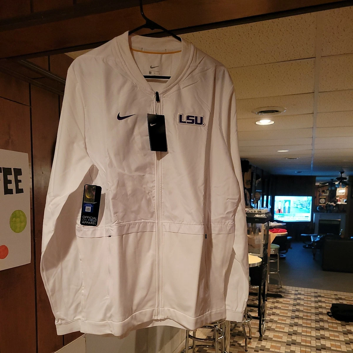 LSU Tigers Nike F18 Sideline Hybrid Jacket White Men s Large
