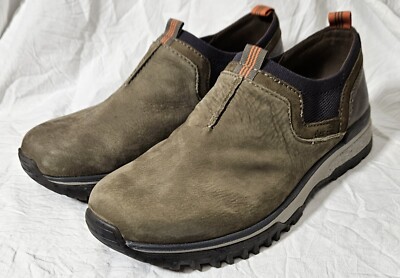 Mens 9.5 Earth Elements Steadfast Slip On CBGP072021 Taupe Leather Nubuck Shoes