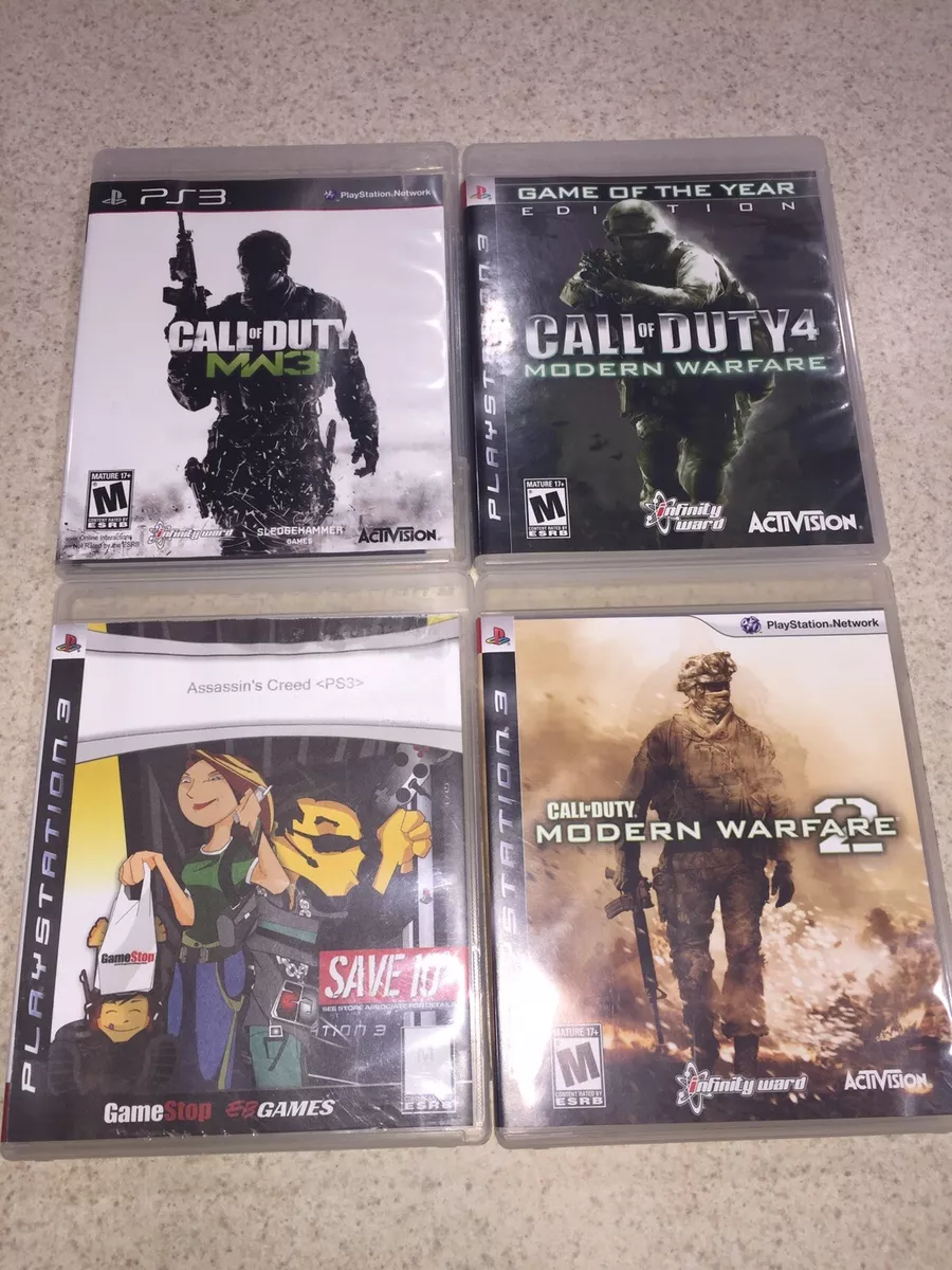 4 SONY PS3 GAMES CALL OF DUTY BLACK OPS MODERN WARFARE 2 & 4 & ASSASSINS  CREED 3