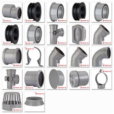Polypipe 82mm / 3" Push Fit Soil and Vent Fittings in Grey