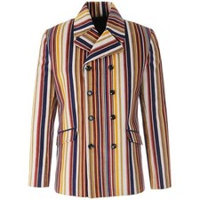 NEU HERREN ZWEIREIHIGER RETRO GESTREIFT KORDE...