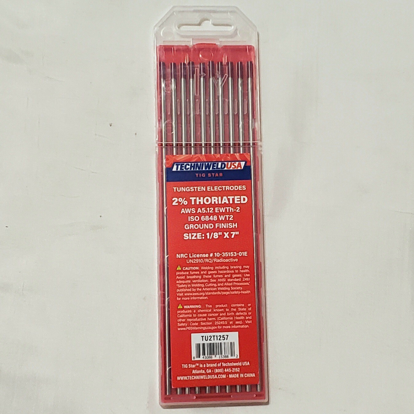 Tig Welding Tungsten Electrodes 2 Thoriated Red 1/8" x 7" WT20 EWTh2 10 Pack 843088153882 eBay
