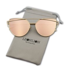 Reflective Cat Eye Glasses - Alloy Frame Polycarbonate Mirrored Fashion Eyewear