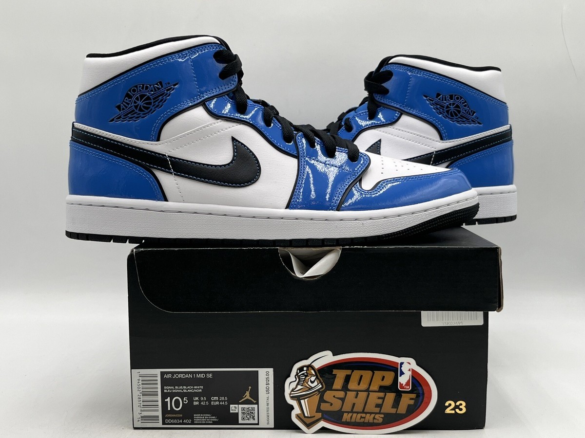 スニーカー Nike air Jordan 1 Mid Signal Blue (2021) SS 21 New Air Jordan 1 Mid Signal Blue 2021 Size 10.5 Rare Retro