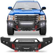 Front Bumper For 2011-2014 Gmc Sierra 2500hd 3500hd With Winch Plate Led Lights