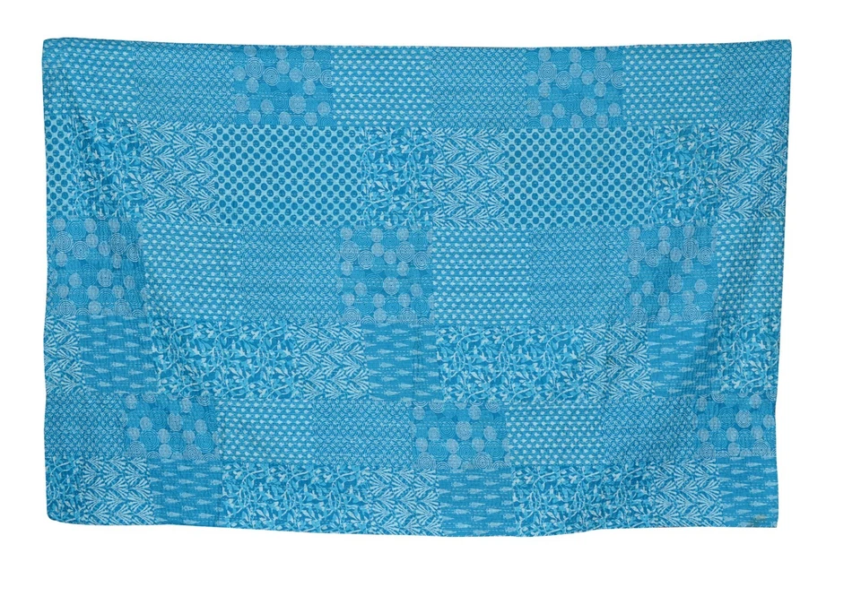 Queen Bedcover Handmade Bed Sheet Indian Gudari coverlet Cotton Throw Bedspread - Image 3 of 4