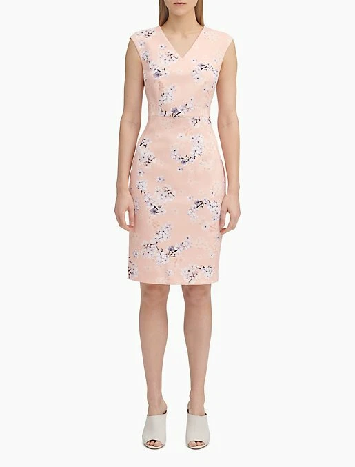 Peach calvin klein dress sale