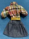 Vintage 1982 Barbie #5609 Plaid Denim Dress