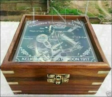 5" Brass Nautical Collectible Antique Finish Marine German Sextant W/ Mirror Box