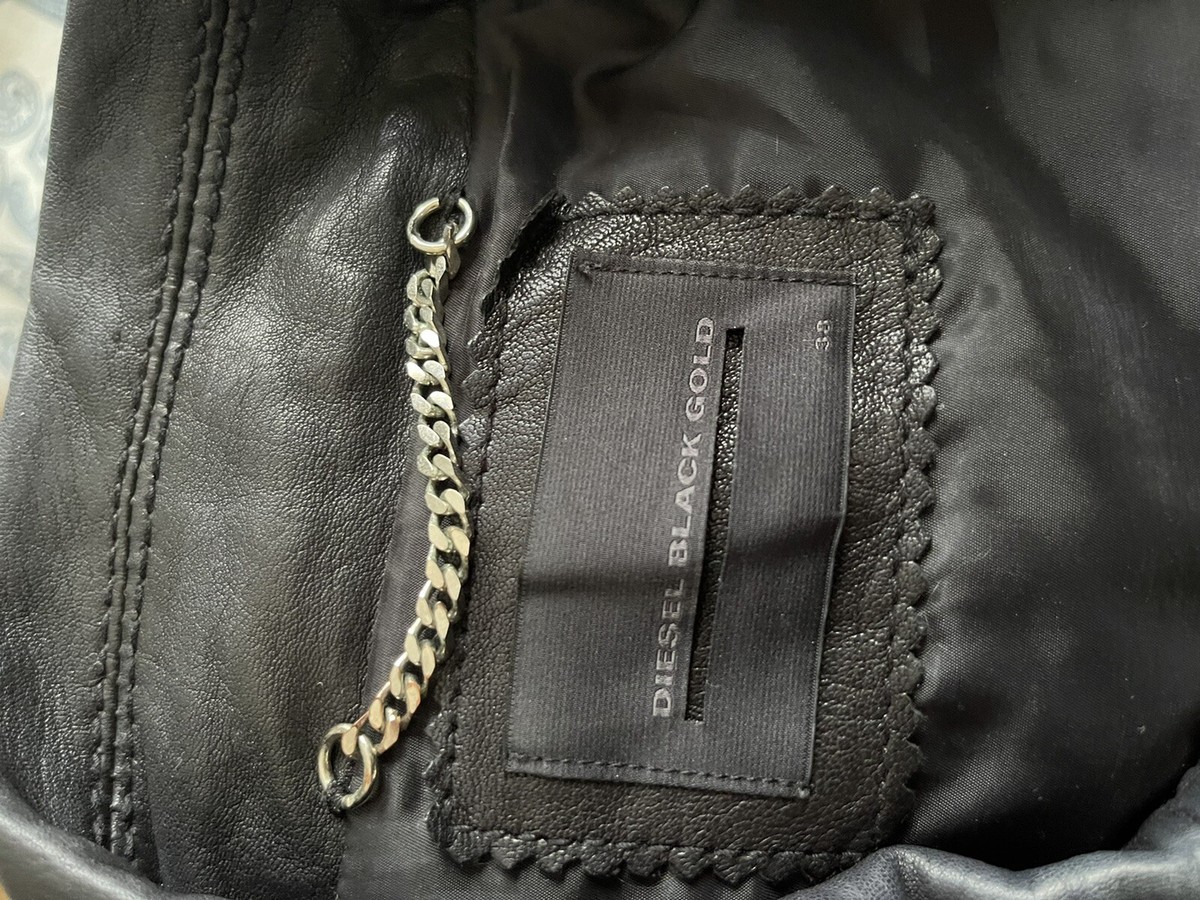 Diesel Black Gold leather jacket size 38 | eBay