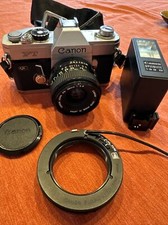 Canon FT QL 35mm Film Camera With 28mm f/1:28 Lens With Speedlite Flash 133d