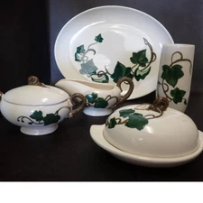 Vintage 5 Metlox Poppy trail Vernon Ivy Serving Pieces 1946-1986 Cottagecore