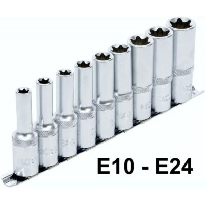 Douilles E10 à E24 profil E 1/2" longue 80mm - Photo 1/2
