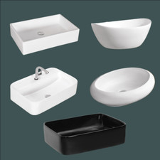 Counter Top Wash Sink Basin for Modern Bathroom Gloss Ceramic