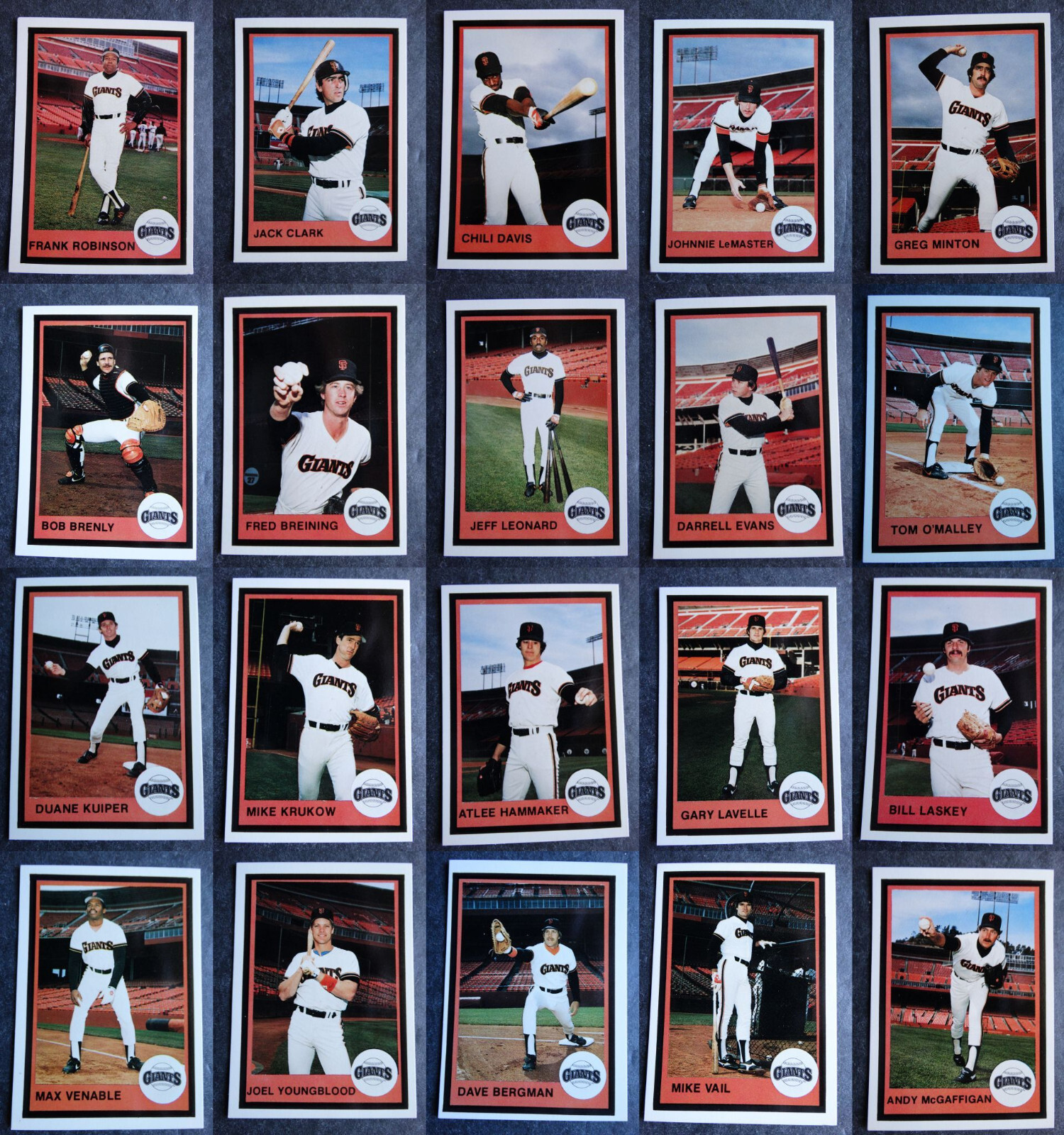 1983 Mother's Cookies Giants Baseball Cards Complete Your Set You U Pick
