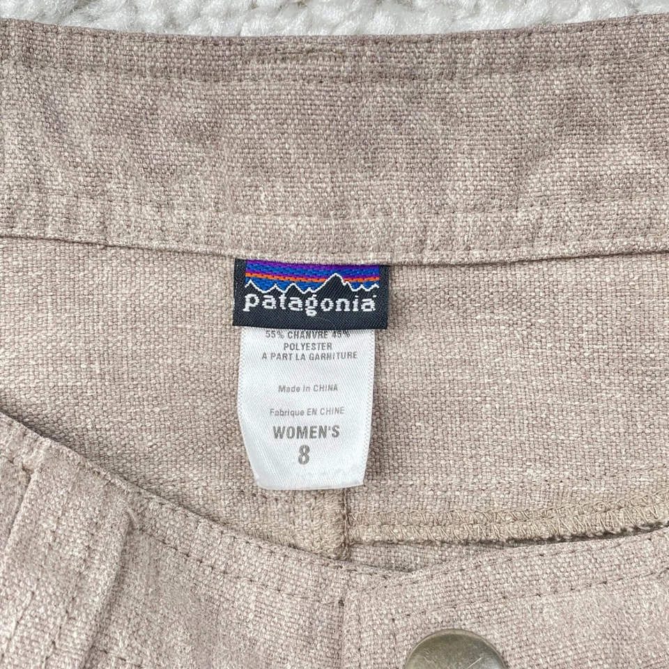 Patagonia Organic Cotton Pencil Skirt Slit Back Beige Tan Womens 8 - Image 3 of 4