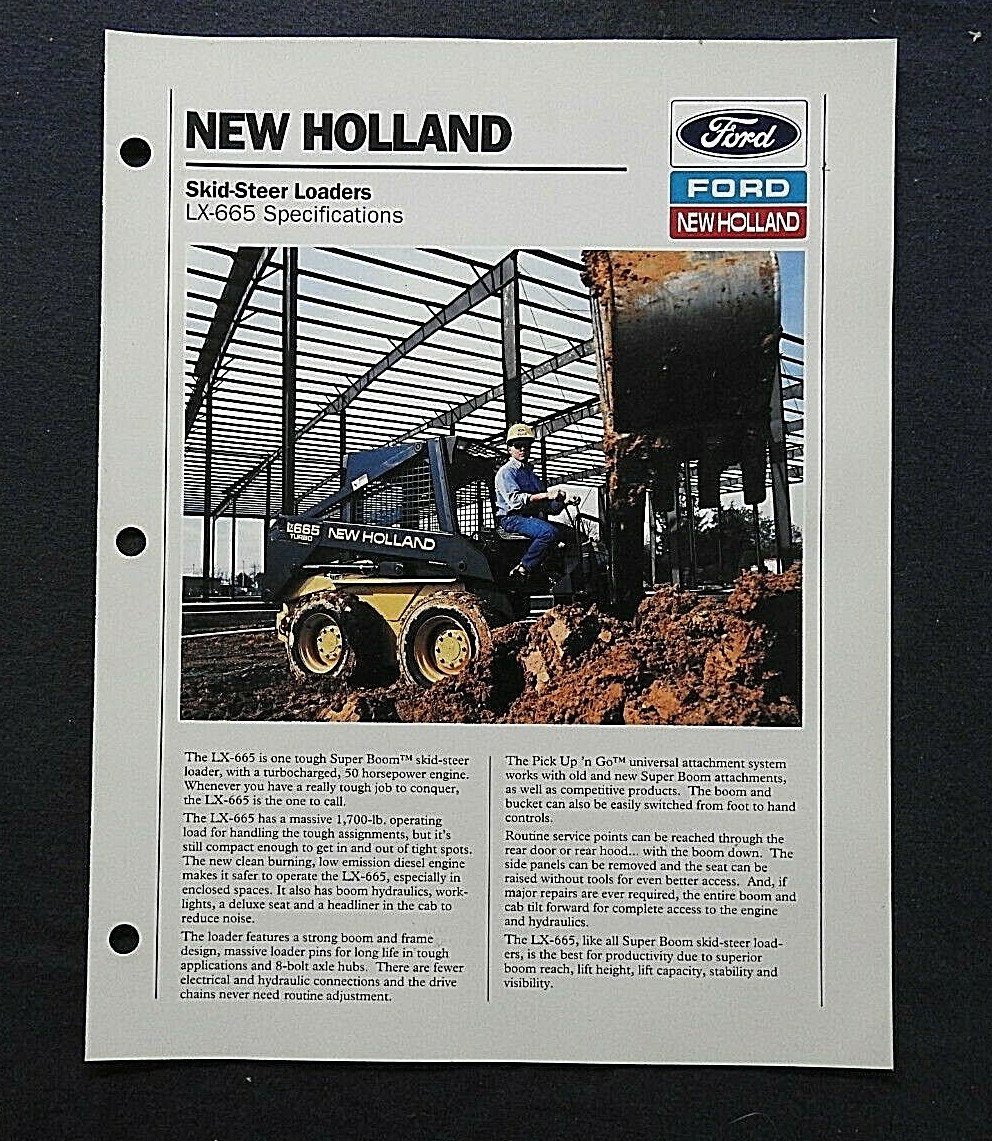 NEW HOLLAND LX665 SKID STEER LOADER TRACTOR SPECIFICATIONS