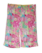 Lilly Pulitzer Patchwork Palm Beach Fit Cuffed Capri Pants Size 8 Vintage