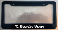 Beach Bum Black Metal License Plate Frame Beach Bum Black Metal License Plate Frame