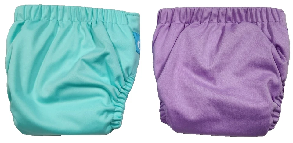 Juego de pañales de tela reutilizables Charlie Banana 2 + 2 insertos púrpura aguamarina talla única NUEVO Foto 2 de 4
