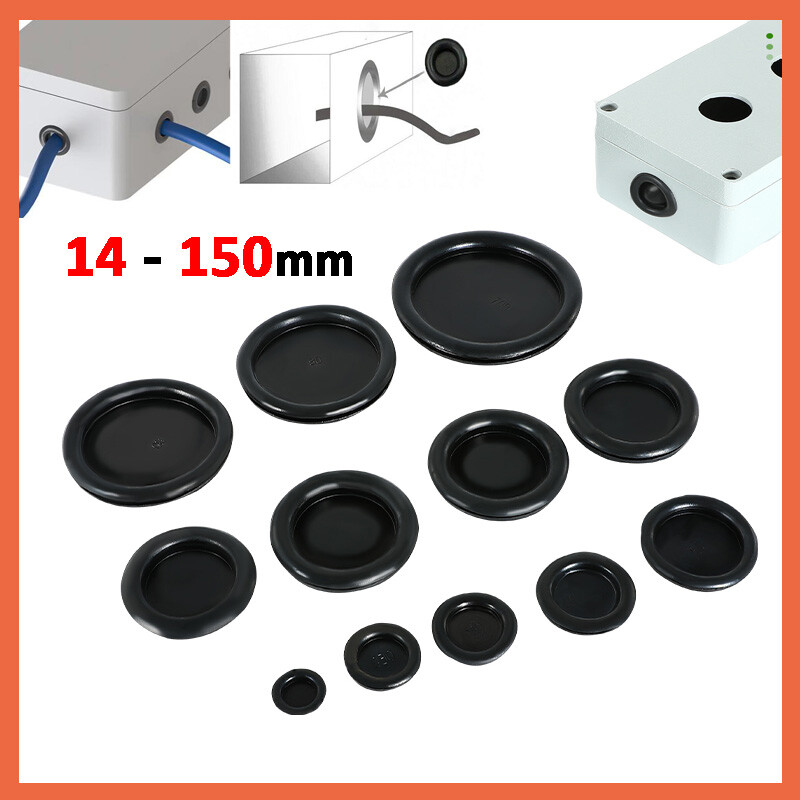 BLACK RUBBER BLANKING Grommets Closed Blind Plugs Bung Gromet 14-150mm