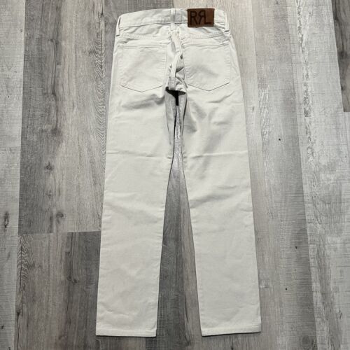 RRL Double RL Slim Fit Beige Japan Woven Selvedge Denim Cream Button Fly Jeans
