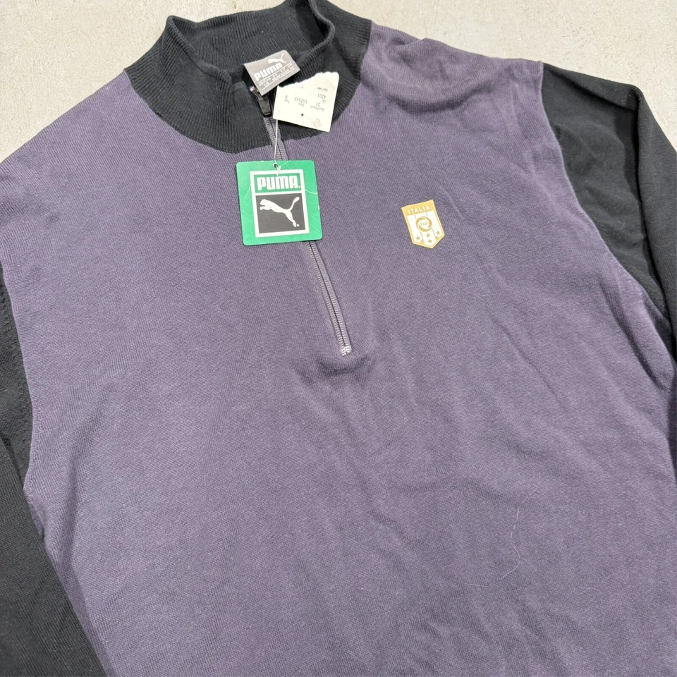 BNWT Puma Italia FIGC Knit Sweater 1/2 Half Zip 100% Cotton Large - Image 2 of 4