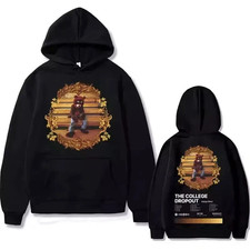 Rapper Kanye West The College Dropout Hip Hop Hoodie For Fans Double Sided S-5XL