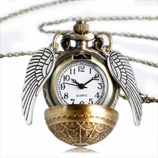 Mini Ball Shaped Steampunk Quartz Analog Pocket Watch with Necklace Chain Gifts