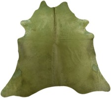 KUHFELL STIERFELL GRÜN GEFÄRBT CA. 180 x 220  cm FELL TEPPICH