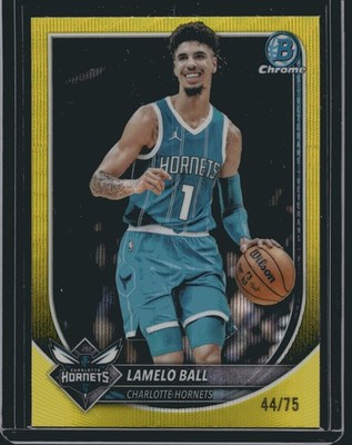 2025-26 Bowman Chrome #BCV-86 Lamelo Ball Yellow Wave Refractor /75
