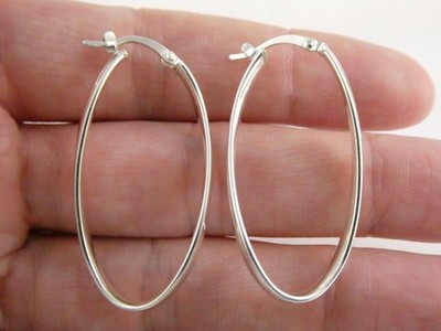 JCM Jacmel Mauritius Sterling Silber ovale Creolen 925 2,7 g 1,5 cm Länge