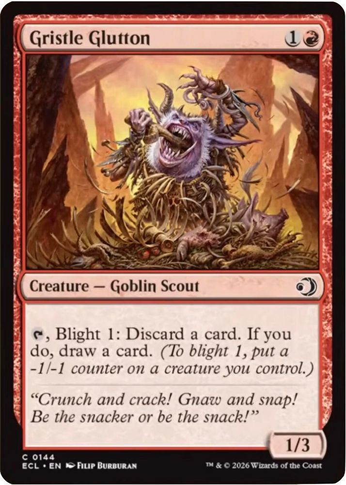 Gristle Glutton 144 Common Lorwyn Eclipsed Magic: The Gathering Near Mint
