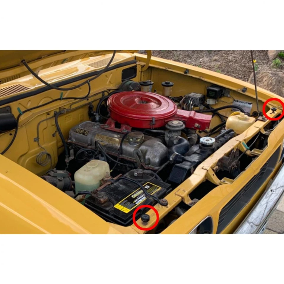 For Toyota Pickup Hilux RN20 RN25 1972-1978 Adjustable Rubber Bumper Hood Set - Image 2 of 4