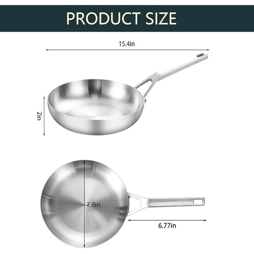 Dreilagige Edelstahlpfanne Induktionsfest Ergonomischer Griff Spülmaschinenfest - Bild 57 von 59