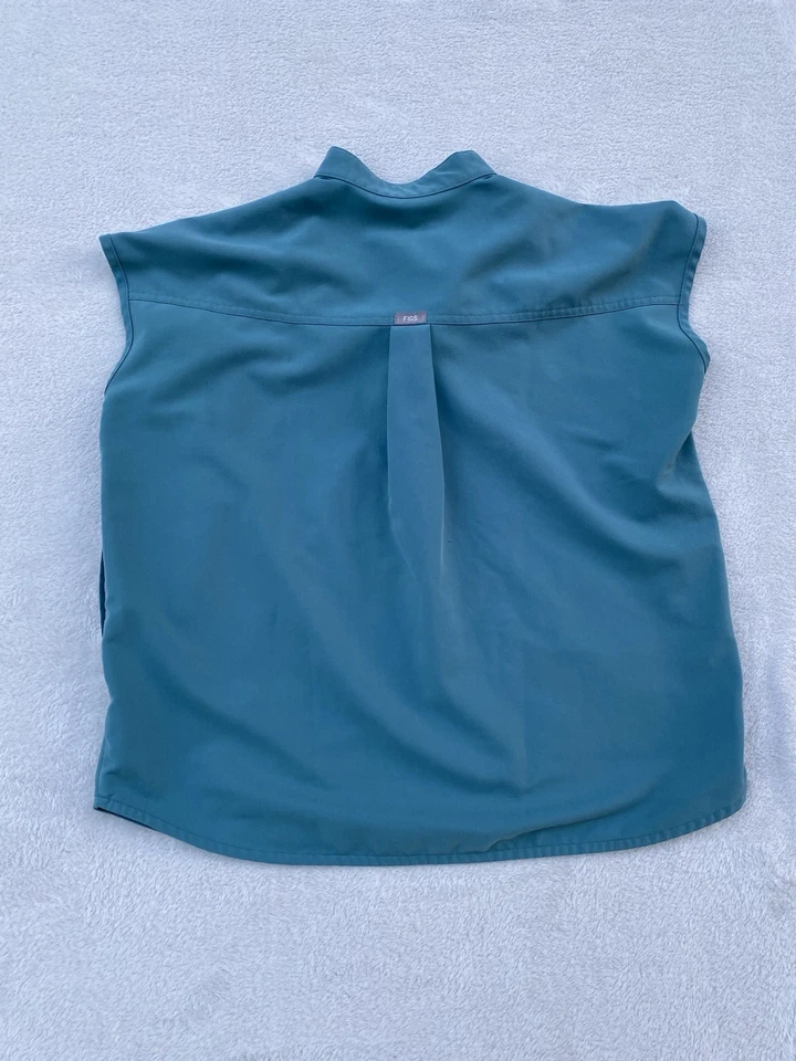 Mujer FIGS Colección Técnica Top + Inferior Bolsillos Extra Pequeños Verde Azulado Foto 3 de 4