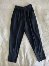 Vintage- Late 1989 to Early 1990  s - Black, Pleated Front Pants - Size Petite XS