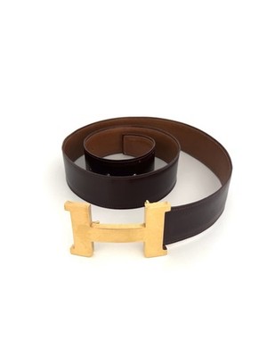 Hermes Leather Belt. Logo 