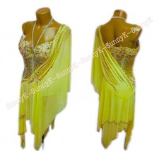 jz Handmade Women Samba Ballroom Swing Salsa Rumba Latin Dance Dress RHYTHM