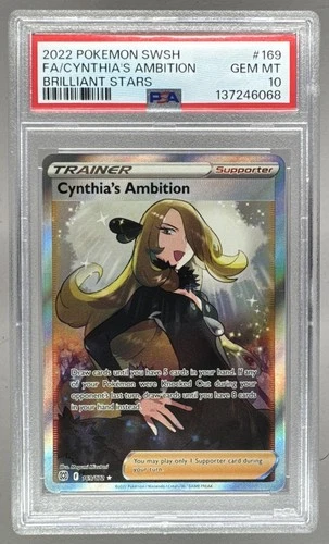6068 Cynthia's Ambition 2022 Pokemon Sword & Shield Brilliant Stars #169 PSA 10