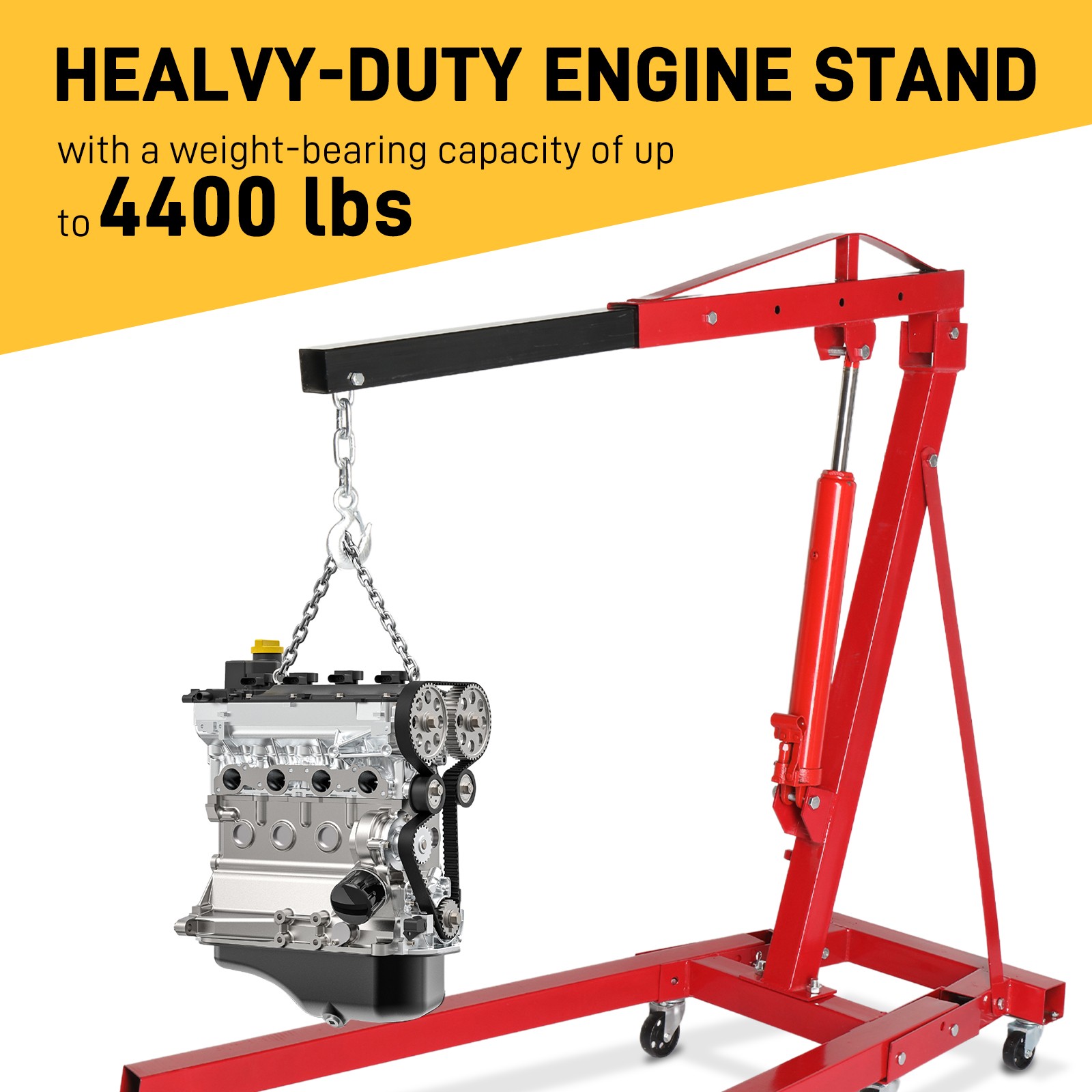 New Hot 2 TON Red 4000lb Engine Motor Hoist Cherry Picker Shop Crane Lift