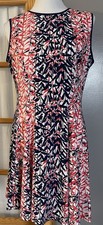 Gabby Skye Pinktuck Floral Dress Sz 12 Black Red Sleeveless Stretch Party Career