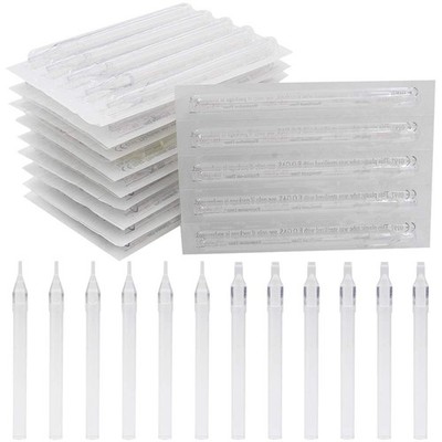 100PCS Mixed Long Disposable Tattoo 100 Count (Pack of 1), Assorted, Clear 
