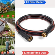 Short Garden Hose 3ft 5/8 Inch Heavy Duty Rubber PVC Female to Male Fittings