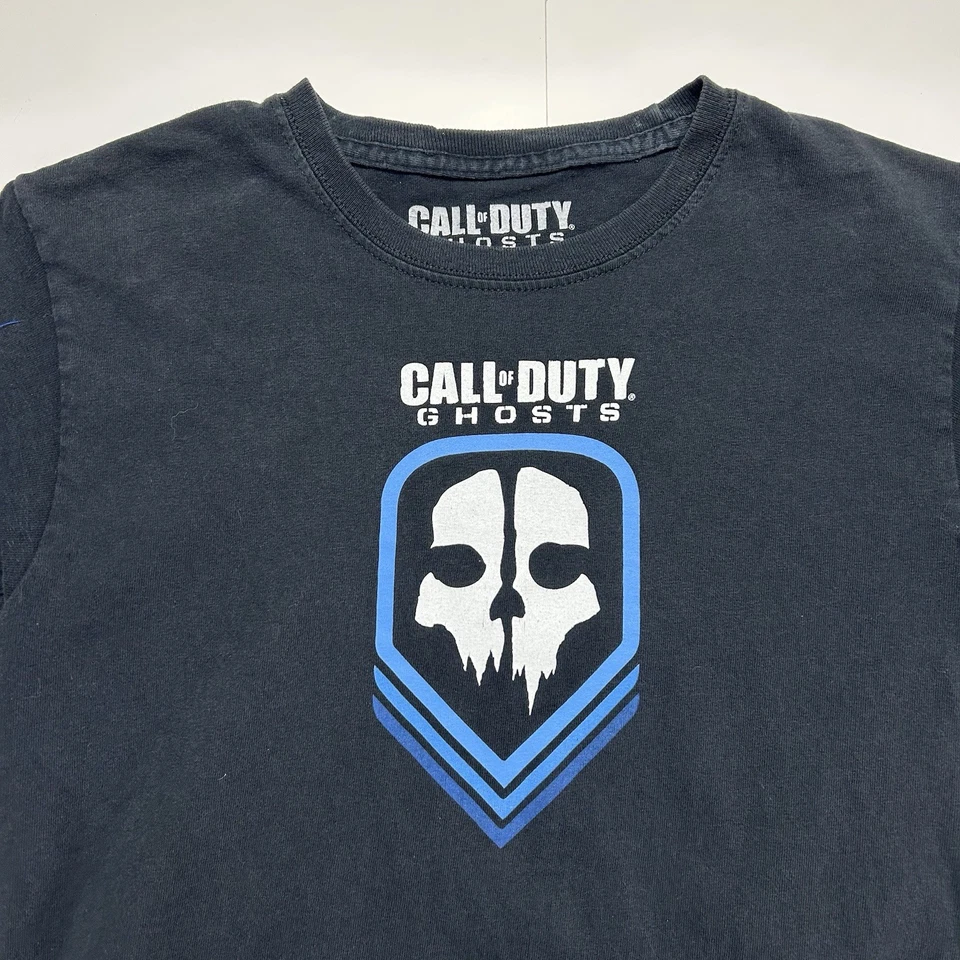 Camiseta Y2K Call of Duty Ghosts Gráfica Negra Videojuego Calavera Juvenil Talla XL Foto 2 de 4