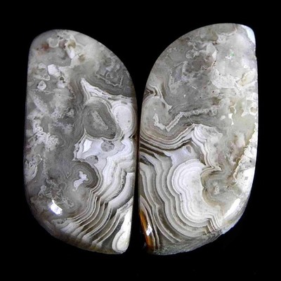14.45Cts100%Natural Crazt Lace Aaate Fancy Pair Cabochon Gemstones