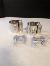 2pcs 2.5 Lap Joint Exhaust Band Clamp Stainless Steel For Muffler Pipe