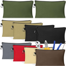 10 Pack Canvas Tool Bag Pouches, Heavy Duty Zipper Pouch  Utility Pouches